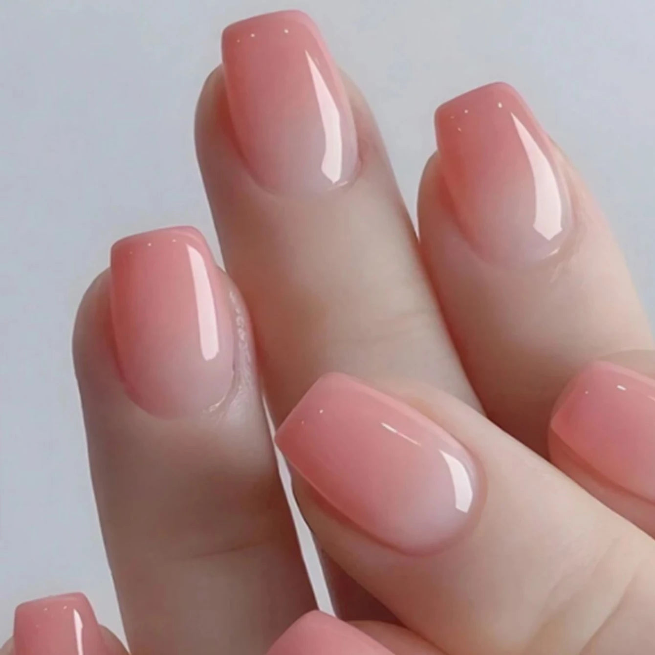 ARTAUG 24pcs Glossy Pink Press On Nails Medium Square Fake Nail Elegantstyle False Nail Full Cover Fake Nail For Stylish Women