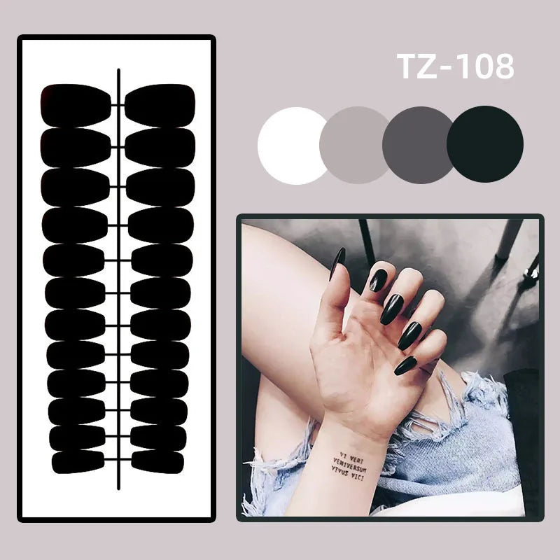 24pcs Cat's Eye Purple False Nail Tip Spring Aurora Starlight Rhinestone Design Fake Nail Reusable Short Oval Press on Nails Art